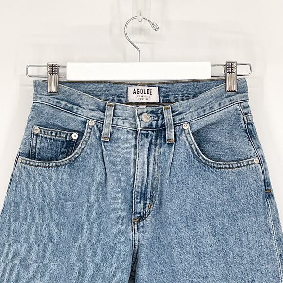 AGOLDE Baggy Pleated Oversized Jeans Lark Women’s Size 23 High Rise Relaxed Fit - Picture 3 of 6